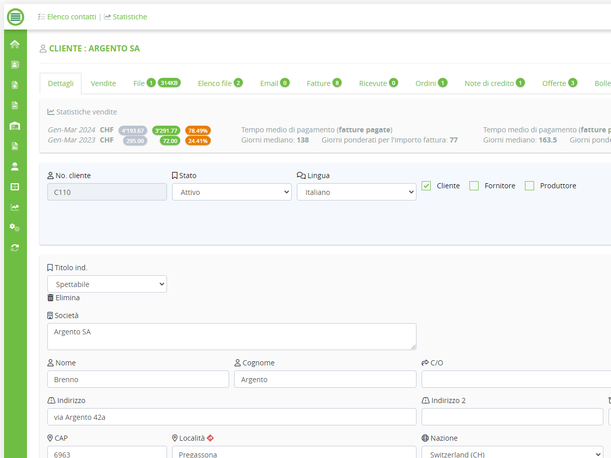TotalGest - Funzionalità: Gestione dei contatti, clienti o fornitori